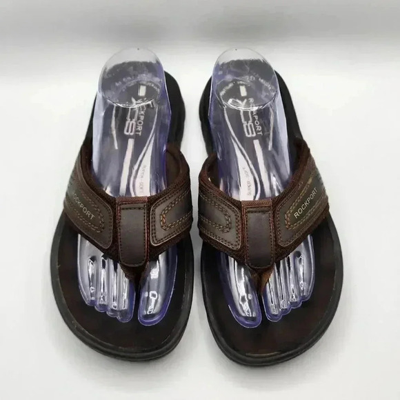 Rockport XCB Brown Mens Slide Flip Flop Shock Absorbing Sandals Size 8 - Picture 3 of 5